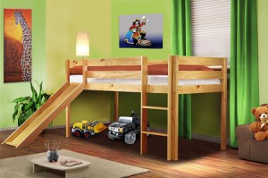 Kinderhochbett mit Rutsche g 252 nstig kaufen Kinderbett mit Spa 223 