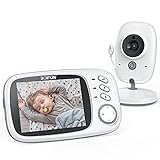 Babyphone mit Kamera, BOIFUN Babyfon, Video Überwachung mit 3.2' Digital LCD Bildschirm Wireless, VOX, Nachtsicht Baby, Wecker, Temperaturüberwachung, Gegensprechfunktion, Wiederaufladbar