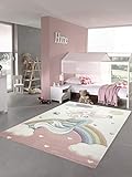 Kinderteppich Meerjungfrau Kinderzimmer Teppich Prinzessin Pastell Größe 160x230 cm