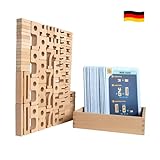 SumBlox Mini (Basic Set) - 80 Mini Holz Bausteine aus massiver Buche - Premium Zahlenbausteine Montessori Spielzeug - Mit 80 Aktivitätskarten in Deutsch zur Förderung des spielerischen Lernens.