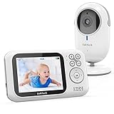 TakTark Babyphone mit Kamera, Babyfon mit Kamera 3.2'' Video Baby Monitor, Kamera und Audio Babyphone mit Zoom, VOX Funktion, Gegensprechfunktion, Nachtsicht, Temperaturüberwachung (3.2'')