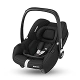 Maxi-Cosi CabrioFix i-Size, Federleichte i-Size Babyschale (nur 3,2kg), Gruppe 0+ Kindersitz inkl. Sonnenverdeck und Neugeborenen Einlage, nutzbar ab ca. 40 bis 75 cm, ca. 0-12 kg, Essential Black