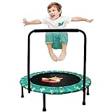 Kindertrampolin 96 cm Mini Trampolin für Kinder Indoor Outdoor Jumping Gartentrampoline (Grün)