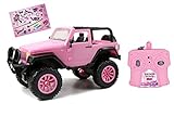 Dickie Toys – RC Girlmazing Jeep Wrangler – ferngesteuertes Auto, Auto, Spielzeugauto mit 2-Kanal-Funkfernsteuerung, 2,4 GHz, Turbo, inkl. Sticker, ab 6 Jahren, metallic pink glänzend