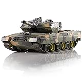 HENG LONG RC Tank Panzer Leopard II A5, Maßstab 1:24 Camo Farbe 2,4 GHz 6,0 mit Geräuschen | Ich steuere eine Nachbildung eines echten Panzers aus der Ferne | 3809-2.4