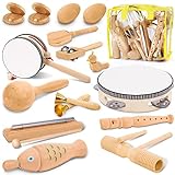 Jojoin 20 Stück Musikinstrumente für Kinder - Holzspielzeug Percussion Set Baby Spielzeug - Musik Kinderspielzeug mit Rasseleier Tambourine Maracas - Spielzeug für Kleinkind Jungen Mädchen