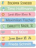 StiKiddo® 150 Stück Namensaufkleber Kinder für die Schule - Personalisierte Aufkleber, Ideal für Stifte & Schulsachen, Made in Germany - Rosa