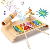wingyz Kinder Xylophon Set, Musikinstrumente für Kinder ab 1 Jahr, Musik Kinderspielzeug, Holz Spielzeug Baby Musikspielzeug Montessori Spielzeug Lernspielzeug Geschenk für Kleinkinder Jungen Mädchen