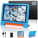 ZIOVO 2024 Neueste Kinder Tablet 10 Zoll Android 13 Tablets,12(6+6) GB RAM+128GB ROM(TF 1TB),5G WLAN, Octa-Core, 2.0 Ghz, Kindersicherung, 6000mAh, BT 5.0, AGPS, GMS Certified Tablet mit Eva Case-Blau
