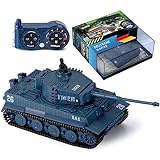 Ferngesteuerter Mini RC Panzer German Tiger I - Modellbau R/C Battletank mit Schussfunktion, Sound & Licht - 1:72 Maßstab (1 x Mini RC Panzer)