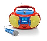 Karcher RR 5026 tragbares CD Radio - bunte Kinder-Boombox mit CD-Player, UKW Radio, USB & Mikrofon - Batterie/Netzbetrieb
