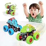Winstico Monstertruck, 2 Stück Dinosaurier 360 Grad Rotierende Auto Geschenke für Jungen Kinder ab 3 Jahre